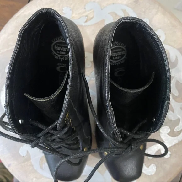 Jeffrey Campbell Laura Black Lace-Up Ankle Boots - sz 6.5 - Picture 9 of 11